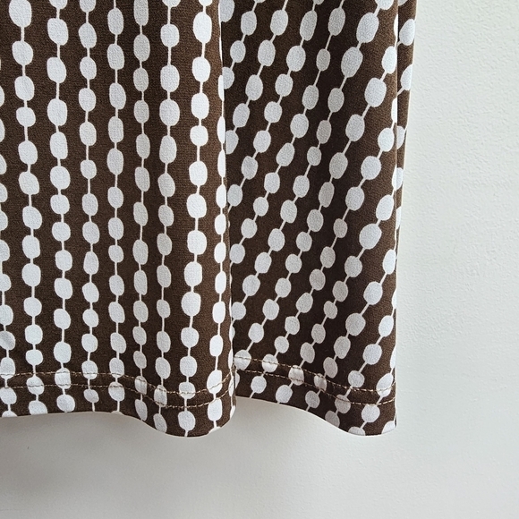 Cartise Dress Fit and Flare Fitted Brown and White Polkadot Dress, Size Medium - Picture 6 of 11